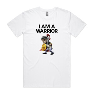 Double Sided I Am A Warrior Guy - Mens Staple T shirt